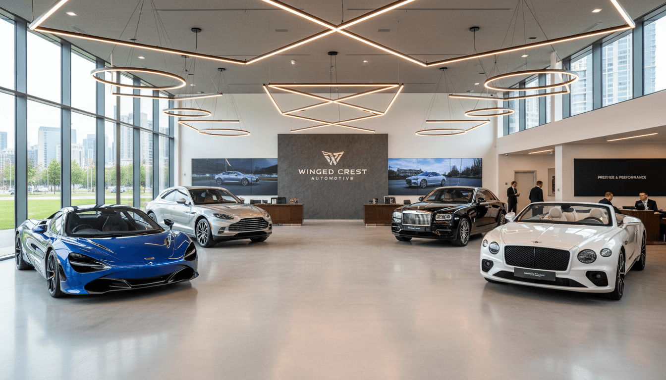 UK luxury vehicle dealership showroom