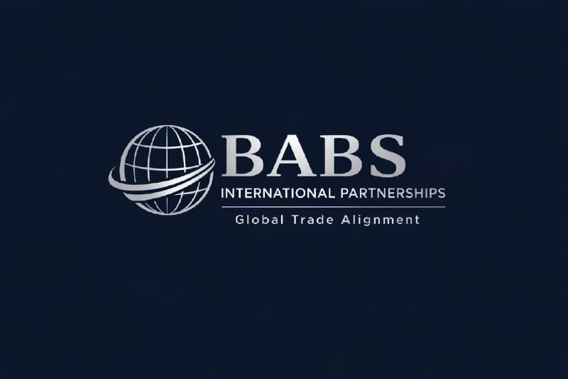 BABS International Partnerships logo featuring a silver globe icon and Global Trade Alignment tagline.